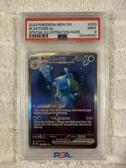 Pokemon TCG SV 151 Blastoise EX Special Illustration Rare Card 200/165 PSA 9 MT - Image 1