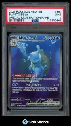 2023 POKEMON SV 151 MEW EN #200/165 BLASTOISE EX SPECIAL ILLUSTRATION RARE PSA 9 - Image 1