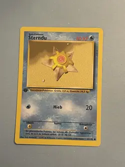 1st Edition Pokemon TCG GERMAN Base Set Staryu (Sterndu) 65/102 Common NM+ - Image 2