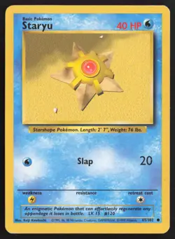 Pokemon TCG | Staryu 65/102 | Common | Base Set | Lightly Played - Image 2