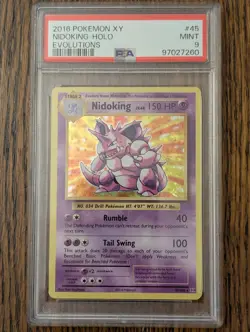 2016 Pokemon XY Evolutions Nidoking Holo #45 PSA 9 MINT - Image 1