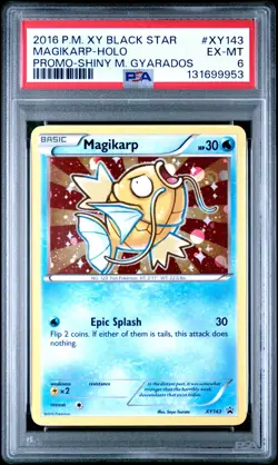 2016 POKEMON XY BLACK STAR PROMO SHINY MEGA GYARADOS #XY143 MAGIKARP-HOLO PSA 6 - Image 1