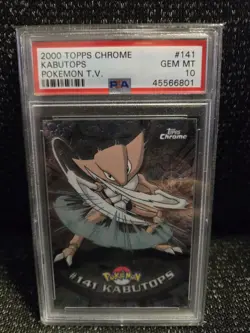 PSA 10 2000 Pokemon Game Topps Chrome TV Kabutops Rare Base Series 2 GEM MINT - Image 1