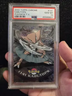 PSA 10 2000 Pokemon Game Topps Chrome TV Kabutops Rare Base Series 2 GEM MINT - Image 3
