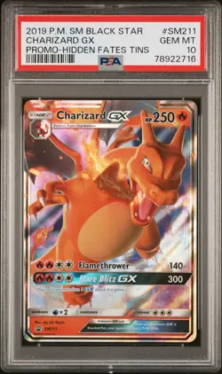 Pokemon Sun & Moon Hidden Fates Charizard GX Promo #SM211 PSA 10 - Image 1