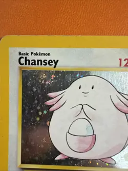 Pokemon TCG Chansey Vintage Base Set 2 3/130 With SWIRL MP/HP - Image 2