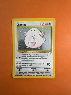 Pokemon TCG Chansey Vintage Base Set 2 3/130 With SWIRL MP/HP - Image 4