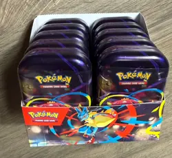 Lot of 10 Sealed Mini Tins Pokemon TCG Mega Evolution Mega Heros W/ Display Box - Image 1