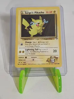 Vintage LT. SURGE'S PIKACHU - 81/132 - Gym Heroes - Pokemon Card - NM - Image 1