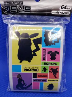 Korea Exclusive Detective Pikachu 64 Card Sleeves Pokemon Center Sealed NEW - Image 2