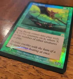 FOIL Stag Beetle x1 MTG Onslaught Magic Heavy Play HP English - Image 2