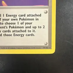 Pokemon Multiple Printer Hickey Super Energy Removal 79/102 Base Set WotC 1999 - Image 4