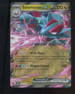 2025 Pokemon JTG EN Double Rare Stamped #114 Salamence ex Holo - Image 1