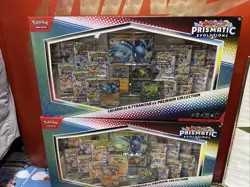 NEW-Pokemon TCG Prismatic Evolutions Lucario ex & Tyranitar ex Premium Box - Image 1