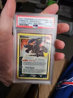 2021 Pokemon Celebrations Classic Collection #17 Umbreon Gold Star PSA 8 - Image 1