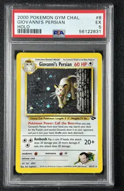 GIOVANNI'S PERSIAN PSA 5 2000 POKEMON GYM CHALLENGE #8/132 HOLO 2831 - Image 1