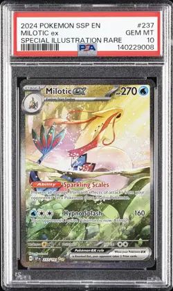 2024 POKEMON SSP EN-SURGING SPARKS SPECIAL ILLUSTRATION RARE MILOTIC EX PSA 10 - Image 1