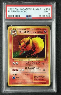FLAREON PSA 9 1997 POKEMON JUNGLE JAPANESE JP #136 RARE HOLO 840 - Image 1