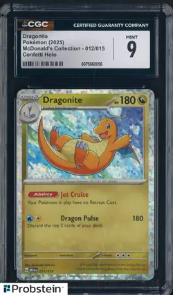 2025 Pokemon Mcdonald's Collection #012/015 Dragonite Confetti Holo CGC 9 - Image 1