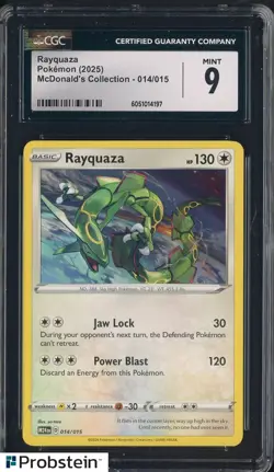 2025 Pokemon McDonald's Collection M24EN #014/015 Rayquaza CGC 9 MINT - Image 1