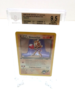 2000 Pokemon Gym Heroes 1st Edition Rare Holo Rocket's Hitmonchan BGS 9.5 G Mint - Image 1
