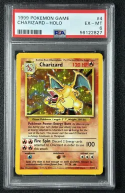 CHARIZARD PSA 6 1999 POKEMON GAME #4/102 RARE HOLO 827 - Image 1