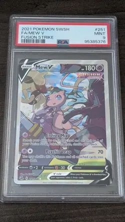 MEW V 2021 Pokemon #251/264 PSA 9 MINT Fusion Strike FULL ART - Image 1