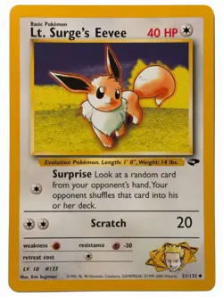 Lt. Surge's Eevee - 51/132 Gym Challenge 2000 - WOTC Pokemon TCG - Image 1
