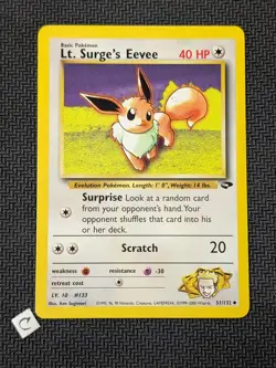 Lt. Surge's Eevee 51/132 - Gym Challenge Unlimited Pokemon TCG LP - Image 1