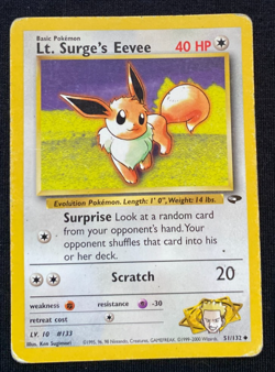Pokemon TCG Lt. Surge's Eevee Gym Challenge 51/132 Regular Unlimited Uncommon HP - Image 1