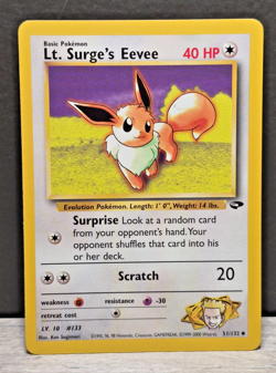 Lt. Surge’s Eevee 51/132 Gym Challenge 2000 Uncommon NM Pokemon TCG - Image 1