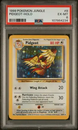 PSA 6 PIDGEOT 8/64 HOLO JUNGLE 1999 POKEMON TCG - Image 1