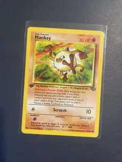 NM MANKEY 1ST EDITION - 55/64 WotC Pokemon TCG Jungle Set - Image 1