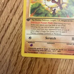 1st Edition Pokemon TCG #56 Mankey Jungle Set Regular Common 55/64 NM - Image 5