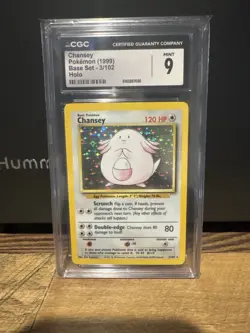 CGC 9 Chansey Holo Base Set 3/102 Pokemon Card 1999 Vintage WOTC Potential PSA 9 - Image 1