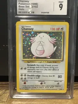 CGC 9 Chansey Holo Base Set 3/102 Pokemon Card 1999 Vintage WOTC Potential PSA 9 - Image 2