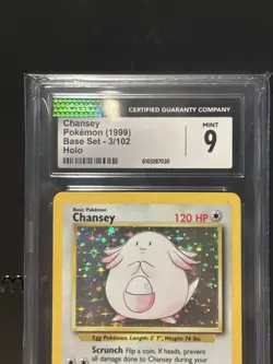 CGC 9 Chansey Holo Base Set 3/102 Pokemon Card 1999 Vintage WOTC Potential PSA 9 - Image 3