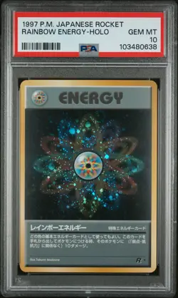 1997 POKEMON JPN ROCKET RAINBOW ENERGY-HOLO PSA 10 - Image 1