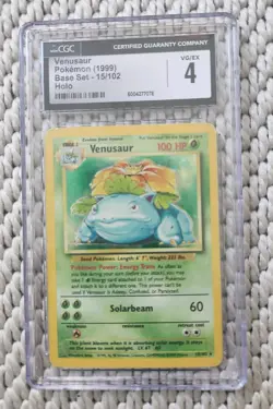 Pokemon Base Set Unlimited Venasaur #15 CGC 4 - Image 1