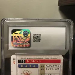 1996 Pokemon Bandai Carddass Goldeen Part 2 Red Card No. 118 CGC 10 - Image 4