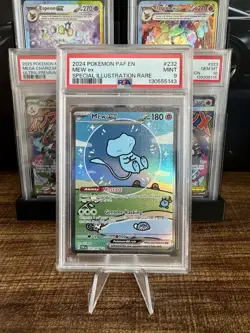 2024 POKEMON PAF EN-PALDEAN FATES SPECIAL ILLUSTRATION RARE #232 MEW EX PSA 9 - Image 1