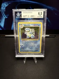 BGS 6.5 EX-MT+ Blastoise Holo #2 Base Set Unlimited Pokemon TCG 1999 - Image 1