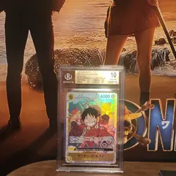 Bandai Monkey D. Luffy OP07-006 50 Years in the Future SR Foil Beckett 10 JP - Image 1