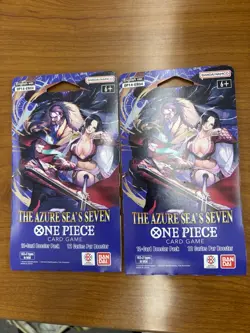 One Piece OP14 EB04 The Azure Sea's Seven Sleeved Booster Packs Lot Of 2 - Image 1