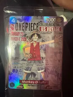 One Piece Monkey D. Luffy US College Basketball Promo Card RUTGERS 1/27 IN HAND - Image 2
