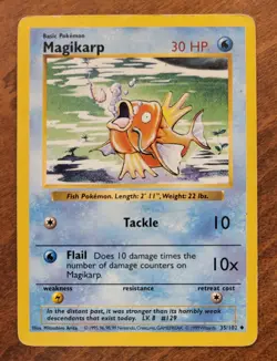 Magikarp 35/102 Base Set Shadowless Regular MP Pokemon TCG Authentic! - Image 1