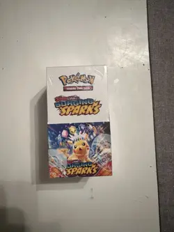 Pokemon TCG Surging Sparks Scarlet Violet Sealed Half Booster Box Small Tear 18 - Image 1