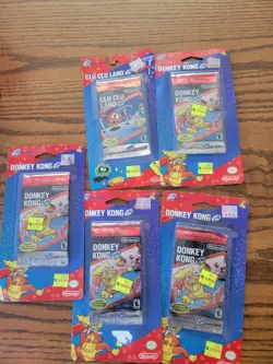 Lot Of 5 2002 Nintendo e-Reader Donkey Kong Clu Clu Land NEW SEALED Rare Cards - Image 1