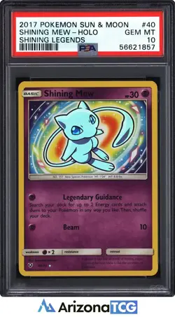 Pokemon 2017 Shining Mew 40/73 Holo Shining Legends GEM MINT PSA 10 - Image 1