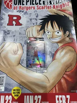 One Piece Monkey.D.Luffy College Basketball US Voyage Card & Poster (Rutgers) - Image 1